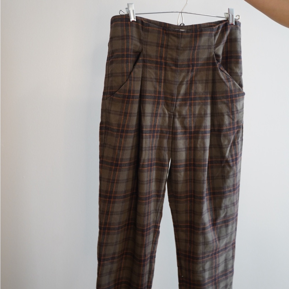 Plaid Men's Pants in Brown and Black